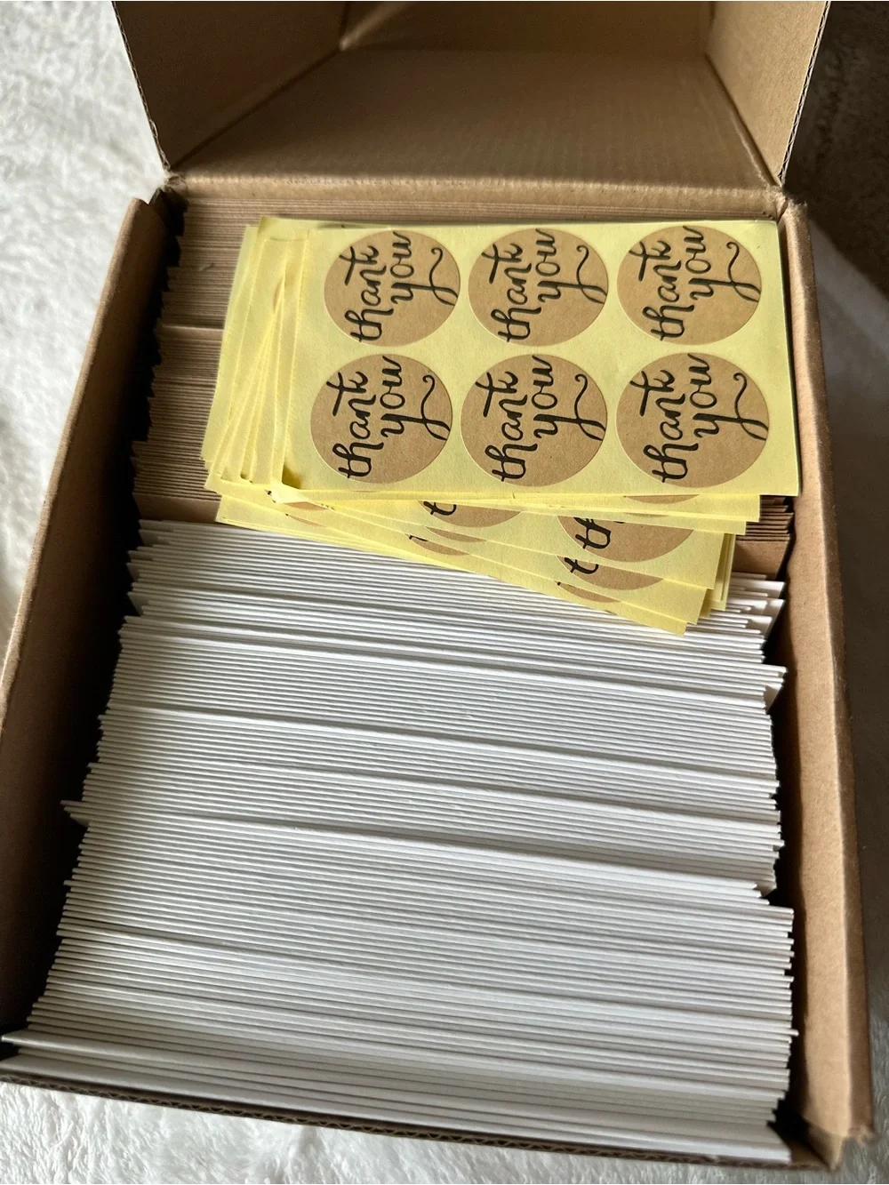 Amazon Thank You Cards Set with Kraft Envelopes and Gold Stickers